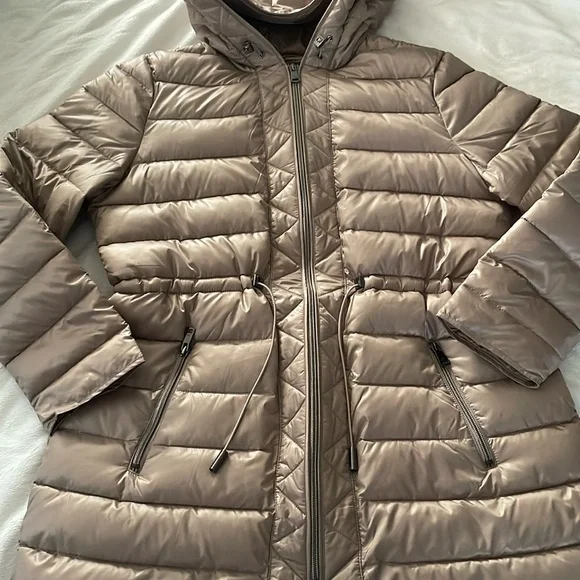 NWOT Kenneth Cole Khaki Brown Quilted Anorak Jacket - Picture 10 of 15